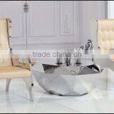 CN8023 Antique Modern Round Silver Mirror Coffee Table With Stools thumbnail-4