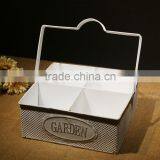 New Design Antique Metal Planter for 2016 Rusty Garden Decoration Square Metal Flower Planter With Metal Handle & Flower Pots thumbnail-4