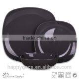 Black Simply Square 16 Piece Stoneware Dinner Set-service for 4 Persons thumbnail-1