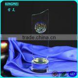 KM-ZP74 Hot! Personalization K9 Crystal Optical Glass With Coloured Glaze Engraving Glass Trophy thumbnail-2