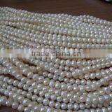 Wholesale 9-10mm White Potato Shape Freshwater Pearl Strand thumbnail-1