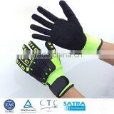 NMSAFETY Hi-viz Nylon HPPE Tpr Cut Resistant Protection Mechanic Nitrile Safety Gloves thumbnail-1