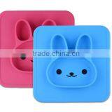 FDA Approved Rabbit Silicone Placemat for Kids Children Dinner Plate thumbnail-1