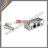 Car Triple Cigar Lighter Socket With USB Silver thumbnail-1