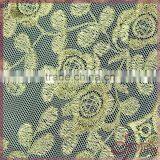 Floral Gold Metallic Yarn Embroidered Tulle Fabric, Elegant Tulle Lace Fabric thumbnail-3