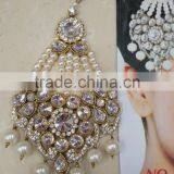 Hair Accessory JHOOMAR JHUMAR Passa TIKA CRYSTAL BEADS GOLD PLATED thumbnail-4
