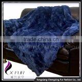 CX-D-66E 2017 Newest Custom Genuine Rex Rabbit Fur Patchwork Fur Blanket thumbnail-3