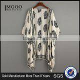 Custom Design Women Beachwear Half Loose Sleeve Beige Vintage Pattern Print Kimono thumbnail-1