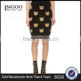 MGOO 2016 New Arrival Women Winter Slinky Skirts Bears Block Print Knitted Women Knee Length Skirts 15144M537 thumbnail-1