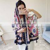 2017 New Spring China Girl Scarf National Wind Geometric Figure Cotton Material for Trip Women Tippet thumbnail-5