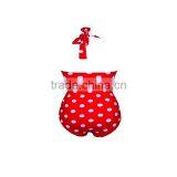 Retro Vintage Floral Print White Polka One Piece Swimwear Monokinis thumbnail-4