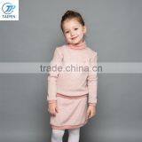 Winter Girls Pullover High Neck T Shirt And Short Skirt 2pcs Set Kids Knitted Clothing Set Wholesale thumbnail-1