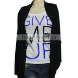 fashion soft black blouse for women