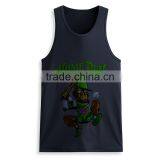 Cheap Printed Front 100 Cotton Wholesale Men Bodybuilding Custom Stringer Tank Top thumbnail-3