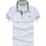 Custom Mens Blank Polo Shirt 65% Cotton 35% Polyester Blend Contrast Color Collar Custom Polo Shirts