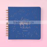 2017 Full Color Spiral Notebook Custom Hardcover Diary Planner With Gold Wire thumbnail-2