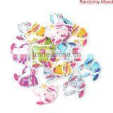 Wood Sewing Buttons Scrapbooking 2 Holes Rabbit Animal At Random Flower Pattern thumbnail-3