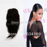 Virgin Brazilian Ponytail Natural Color Natural Straight Unprocessed Virgin Human Hair Ponytail thumbnail-1