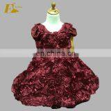 Ed2917 hot sale Lovely Cap Sleeve Bow Back Flower Fancy Flower Girl Dress