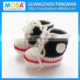 2014 Fashion Crochet Baby Boys Booties Sport Style Blue and White red Trainer Style Lace Up Hand Knitted