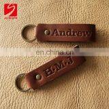 Cheap Custom Made Leather Car Logo Keychains With Metal Ring thumbnail-2
