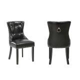 Leather Dining Chair in Solid Wood thumbnail-1
