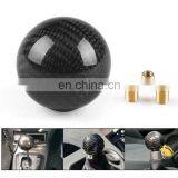 Hot Sale Car Modification Universal Gear Shift Knob Round Ball Shape Black Carbon Fiber Gear Shift Handle With Adapters BX101576 thumbnail-6