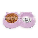 Eco-friednly Cat Bowl Bamboo Fiber Dog Bowl Double Pet Bowl thumbnail-5