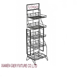 Wholesale Supermarket Bakery Store Instore Advertising Equipment Movable Floorstanding Cheap Bread Display Rack