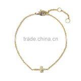 WL1060 Gold Handmade Stainless Steel Rope Chain Bracelet thumbnail-1