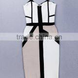 Summer Dress 2015 New Fashion Women Strap Blue Beige Black V Neck Strap Women Sey Mini Evening Party Bandage Dresses Bandage Bod thumbnail-5