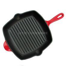 10 Inch Square Enamel Cast Iron Grill Pan Bakeware Supplier Square Cookware Set Wholesale thumbnail-2
