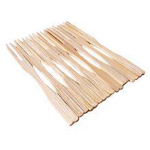 Disposable Bamboo Fork 9cm Small Mini Nature Color Wooden Desert Fruit Party Use thumbnail-3