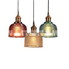 Modern colorful glass pendant light E27 simple led hanging lamp  for dinning bar restaurant deco lighting fixture