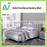 White Double Size Leather Modern Furniture Bed thumbnail-1
