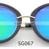 Metal Temple Italy Design ce Coating Mirror Round Circle Sunglasses thumbnail-6