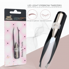 LED Light Stainless Steel Eyebrow Tweezers for Men and Women Personal Beauty Care thumbnail-1