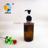 250ml Boston Round Glass Bottle With Pump Soap Dispenser thumbnail-1