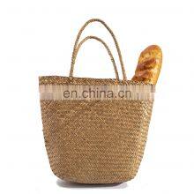 Wholesale Handmade Natural Weaving Beach Shopping Palm Leaf Seagrass Handle Bag thumbnail-2
