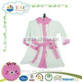 Warm Fleece Robe Pattern Printed Hooded Bathrobe thumbnail-3