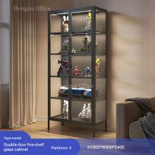 Dustproof Metal Frame Glass Showcase With Lock, Adjustable Shelves | Secure & Long-lasting | for Hobby Models thumbnail-3