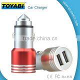 Stainless Steel Dual Port Car Charger for Mobile Phones Safety Hammer Window Broken Quick Charging Portable 2 USB Car Charger thumbnail-1