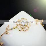 Newest Arrival 18K Gold Plated Bracelet Women's Cubic Zircon Flower Bracelet Jewelry thumbnail-3