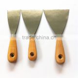 wooden handle stainless steel putty knife/carbon steel polish scraper