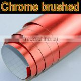 Red Chrome Brushed Car Sticker with air drains 1.52*30m each roll