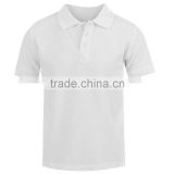100% Cotton Custom Men Plain White Polo Shirt with White Knitted Collar