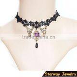 >>>2016 New Fashion Wide Handmade Sexy Rose Lace Choker Necklace/ thumbnail-1