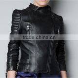 Made In Pakistan Standard Design Practical Ladies Pu Leather Jacket,Wholesale for Women Ladies Casual PU Leather Jacket thumbnail-1