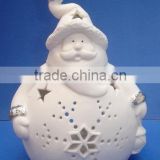Xmas ceramic giftware,santa candle holder