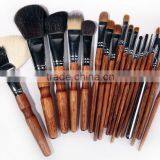 Quality 18 Piece Sable Hair Makeup Cosmetic Brush Set With Pink Zipper Case
